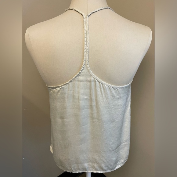 Mango Silky racer back viscose Tank top camisole Blouse Cream womens size medium - Picture 2 of 5
